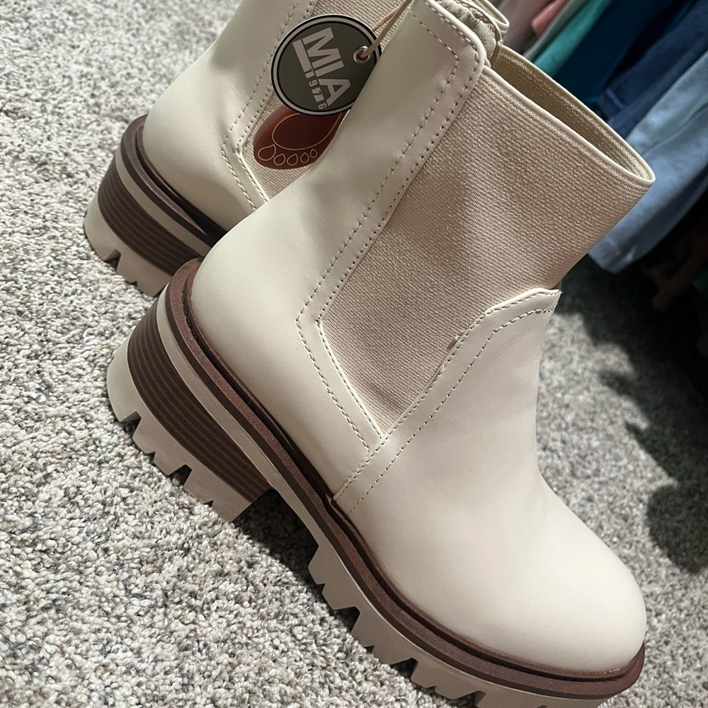 MIA Off-White Ankle Booties for Women